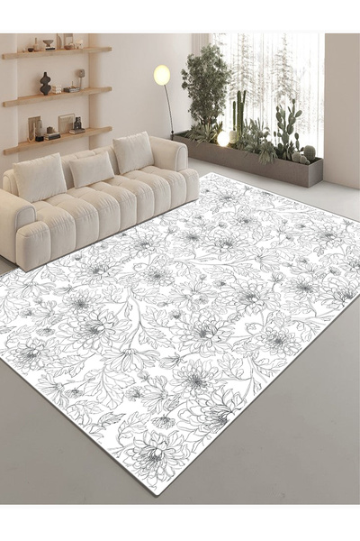 Chilai Home Paschalia Ekru Dekoratif Halı, Yıkanabilir, Kaymaz Tabanlı Djth