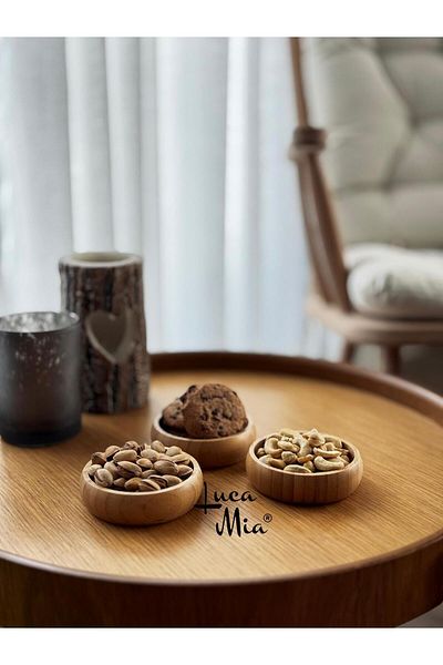 Luca Mia Bamboo 3-Piece Round Snack Bowl 9.5 cm