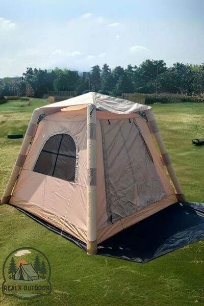 Realx 4 - 6 Kişilik Su Geçirmez Şişme Kamp Çadırı 220x220x190 Cm 300d