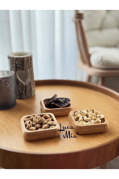 Luca Mia Bamboo 3-Piece Square Snack Bowl 9.5 cm