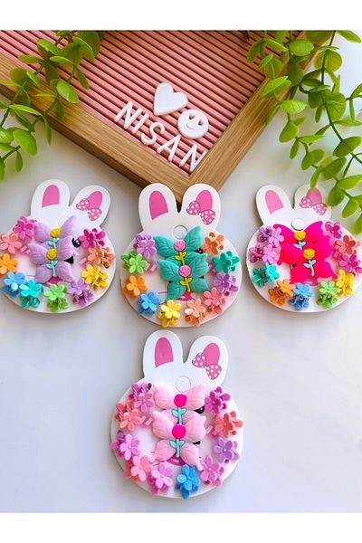 Nisankids Butterfly Figured Floral Set (10 Pieces of Small Peg Buckles - 2 Pieces of Collet Buckles)
