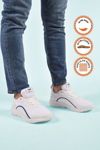 WALKWAY Ανδρικά αθλητικά παπούτσια White Mesh Light Flexible Dera 640 M