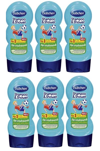 Bübchen Sport Children's Shampoo and Shower Gel 230 Ml X 6 Pieces