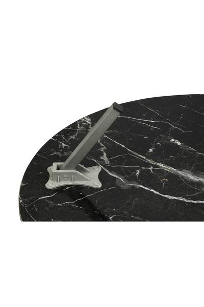 Alesta Life 60 Cm Çap - Siyah Desenli Katlanabilir Yer Sofrası Hamur Açma Tahtası Oyun Masası - 21 Cm Yükseklik