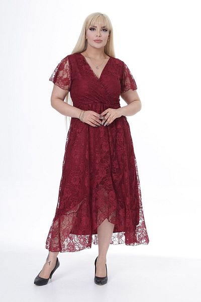 modayız Rochie din dantelă cu guler dublu mărime mare 10B-2446