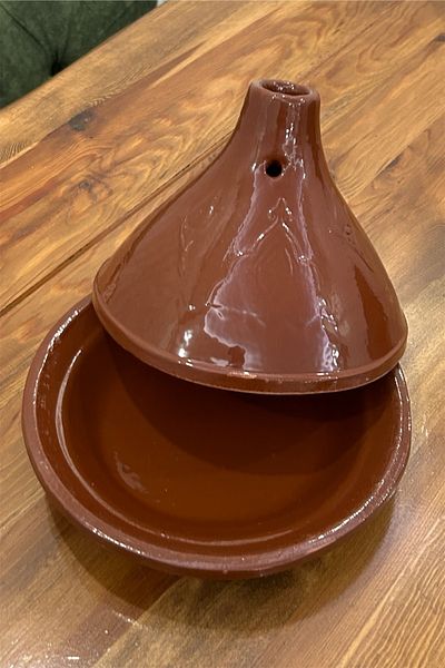AdenArt Medium Size Glazed Traditional Tajin Moroccan Casserole Pot 30X25 cm for 3-4 People (Presentation)