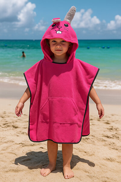 MORDRY Παιδικό πανσό με κουκούλα από μικροΐνες με στάμπα με χαρακτήρα κουνελι...