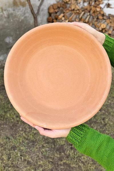 AdenArt Handmade Soil Raw Meatball Tray-Pot-Pot Medium Size 40 cm