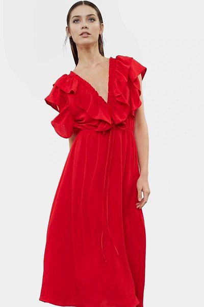 PayBuy Skater A-Line Midi Dress Aerobin Woven Polyester Summer Perfect Fit Zarifane Design