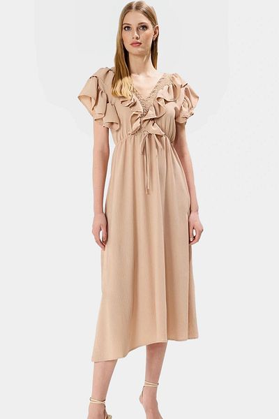 PayBuy Skater A-Line Midi Dress Aerobin Woven Polyester Summer Perfect Fit Zarifane Design