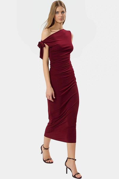 PayBuy Maxi Knitted Dress One Shoulder Asymmetric Collar Stylish Design Modern Style Quality Craftsmanship