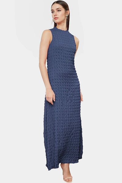 PayBuy Maxi a Line Crew Neck Knitted Dress Lightweight Summer Casual Distinguished Material Special Design Modern Style