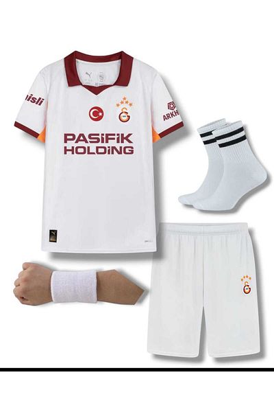 FOLKLORİST Galatasaray-Leroy Sanê White 2026 Νέας σεζόν Παιδική Φαν Ποδοσφαιρική Τζέρσεϊ Σετ 4 τεμαχίων