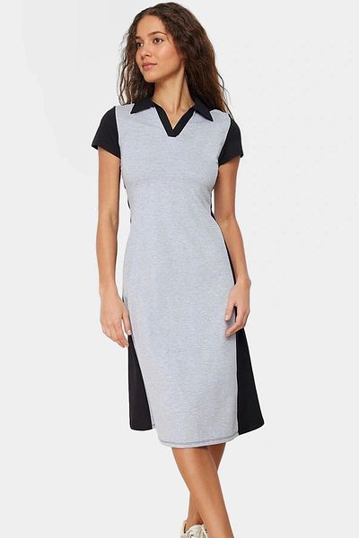 PayBuy Women's Polo Neck Knitted Midi Dress Cotton Comfortable Daily Use of Distinguished Material