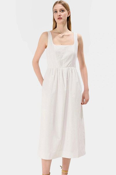 PayBuy Summer Midi Length Sleeveless Poplin Dress Comfortable Casual Style Quality Craftsmanship Stylish Appearance