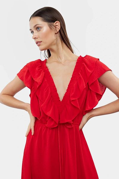PayBuy Skater A-Line Midi Dress Aerobin Woven Polyester Summer Perfect Fit Zarifane Design