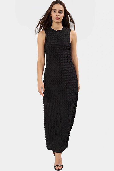 PayBuy Maxi a Line Crew Neck Knitted Dress Lightweight Summer Casual Distinguished Material Special Design Modern Style