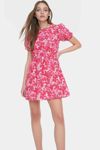 PayBuy Floral Print Mini Dress Crew Neck Short Sleeve Casual Summer Stylish Look Perfect Fit