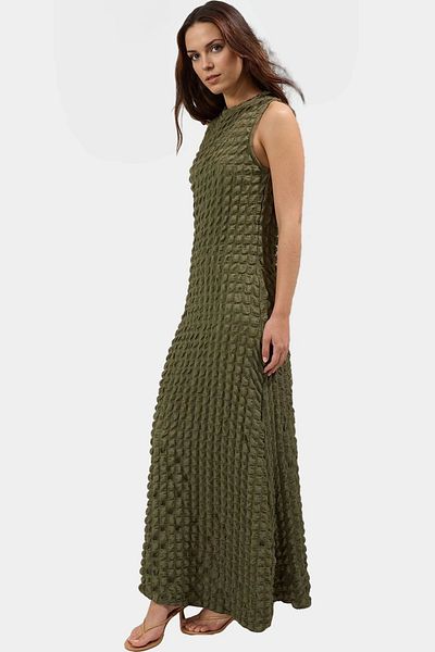 PayBuy Maxi a Line Crew Neck Knitted Dress Lightweight Summer Casual Distinguished Material Special Design Modern Style
