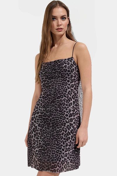 PayBuy A Line Animal Print Mini Knitted Dress High Quality Carefully Selected for Casual Chic