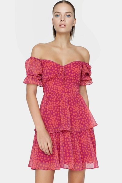 PayBuy Floral Mini Dress Lined Short Sleeve Woven Summer Carefully Selected Perfect Fit