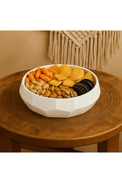 DemCey Home Geometric Concrete Stone Bowl Sugar Bowl Decorative Bohemian Presentation Plate