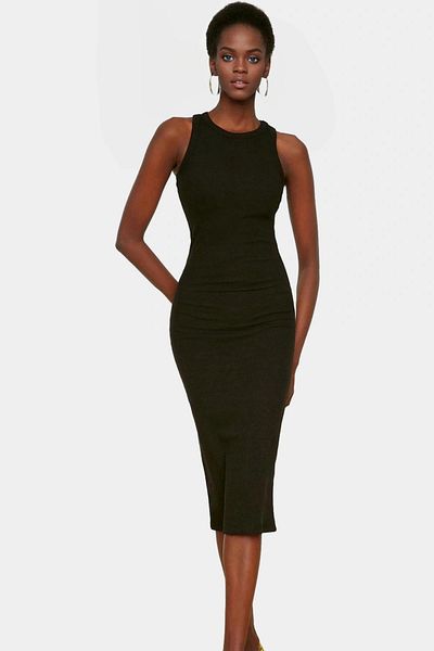 PayBuy Women's Midi Length Knitted Dress 98 Cotton 2 Elastane Comfortable Summer Stylish Appearance Use