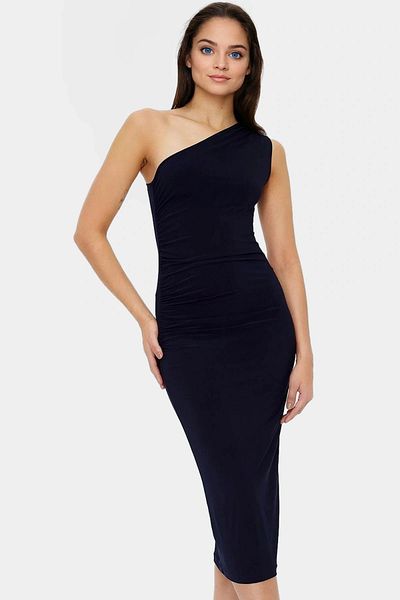 PayBuy One Shoulder Midi Pencil Dress Knitted Fabric Bodycon Daily Stylish Comfortable Use Superior Material