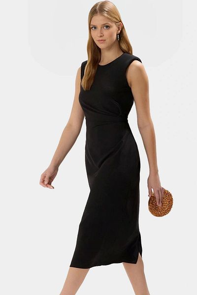 PayBuy Elegant Midi Dress Woven Fabric a Line Cut Summer Zarifane Design Durable Material