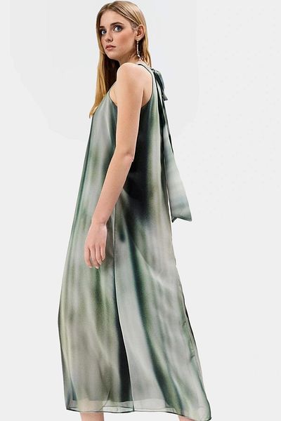 PayBuy Chiffon Maxi Dress Abstract Pattern Comfortable Fit Summer Daily Professional Look for Use