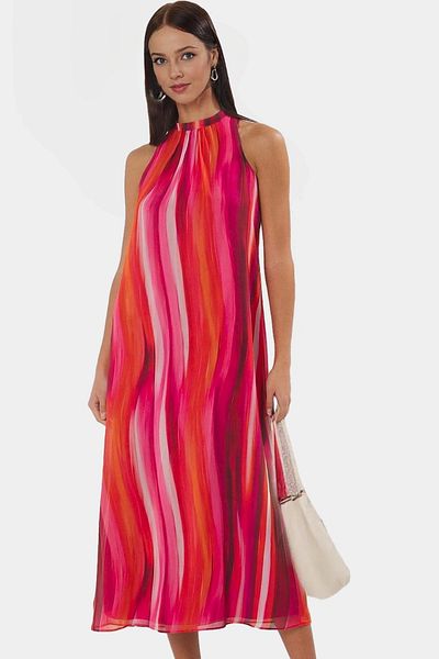 PayBuy Chiffon Maxi Dress Abstract Pattern Comfortable Fit Summer Daily Professional Look for Use