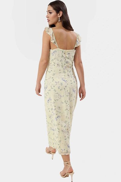 PayBuy Summer Floral a Line Midi Dress 100% Polyester Woven Fabric Carefully Selected Perfect Fit