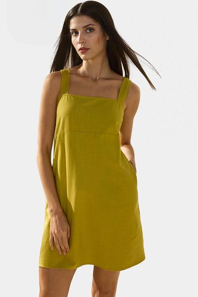 PayBuy A Line Mini Dress 80 Cotton 20 Linen Woven Summer Casual Perfect Fit Quality Craftsmanship