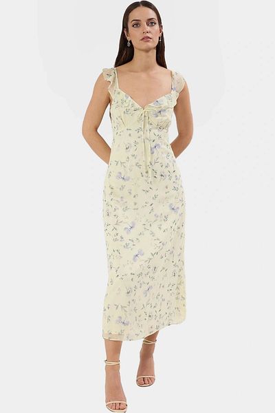 PayBuy Summer Floral a Line Midi Dress 100% Polyester Woven Fabric Carefully Selected Perfect Fit