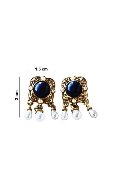 MIRADA JEWELRY Vintage Baroque Pearl Blue Design Earrings