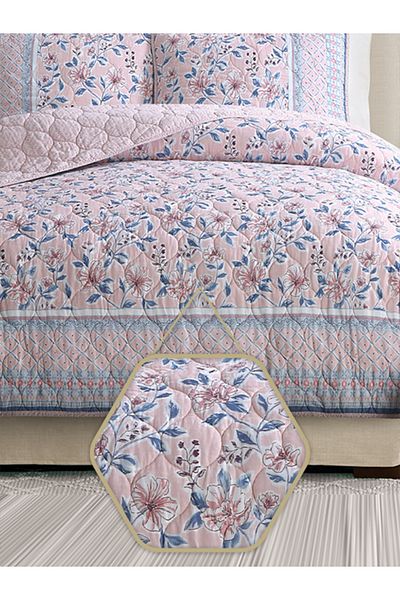 Bee Home Bed and Bath Elizabeh | 3 Pieces King Quilt Set - 270 X 234 Cm - Blush