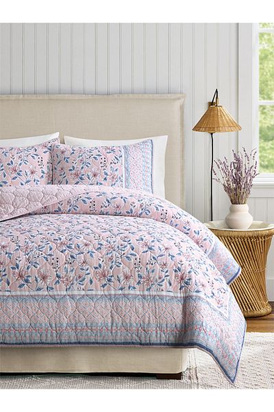 Bee Home Bed and Bath Elizabeh | 3 Pieces King Quilt Set - 270 X 234 Cm - Blush
