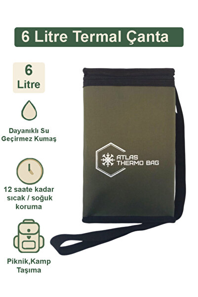Genel Markalar 6 Litre Isı Yalıtımlı Kamp Piknik Termos Sıcak Soğuk Termal Çanta