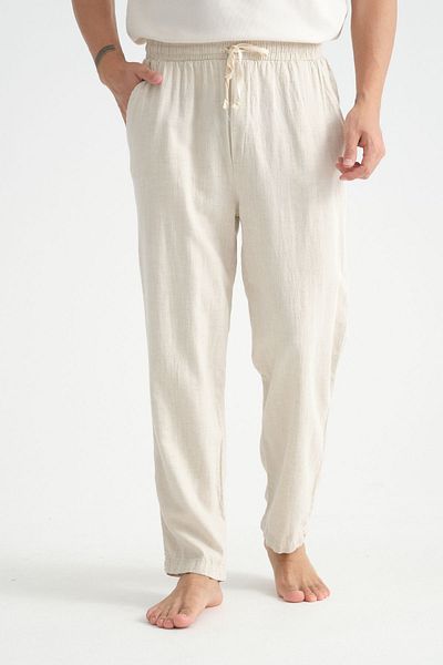 Redline Luxe Men's Linen Blend - Comfortable Baggy Pants, Wide Leg New Season
