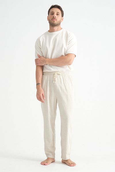 Redline Luxe Men's Linen Blend - Comfortable Baggy Pants, Wide Leg New Season