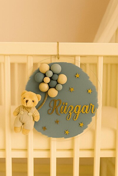 Bonika İstediğiniz İsmi Yazıyoruz - Bubble Ayıcıklı Pleksi Kapı Süsü