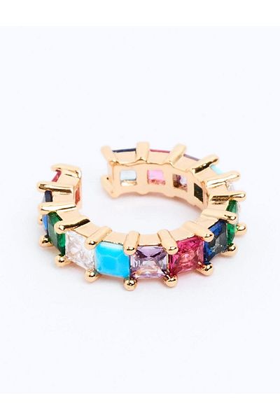 Jimmy Key Mixed Row Shiny Stone Detailed Cartilage Earring