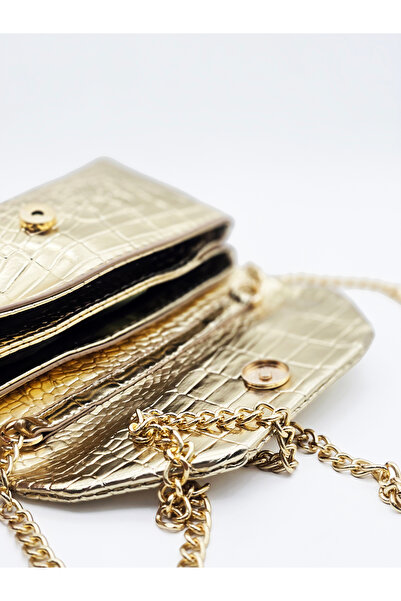 KOÇAK ÇANTA Women's Crocodile Leather Look Crossbody Bag