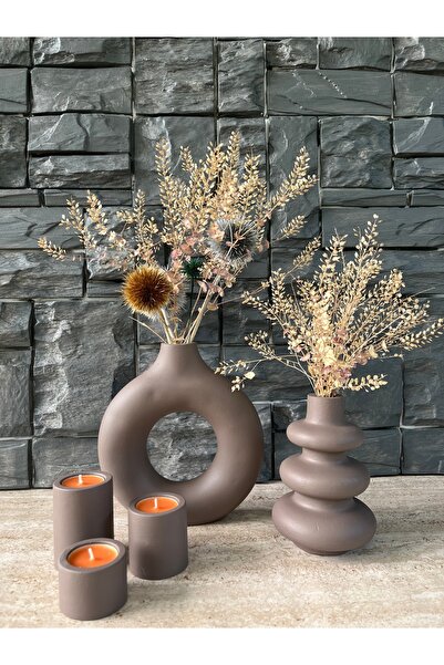 ERGİNCİ HOME Σετ 3 τεμαχίων Βοημικού Στυλ ΣΚΑΝΔΙΝΑΒΙΚΟ, 2 βάζα, 3 θήκες για κ...