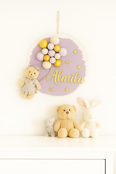 Bonika İstediğiniz İsmi Yazıyoruz - Bubble Ayıcıklı Pleksi Kapı Süsü