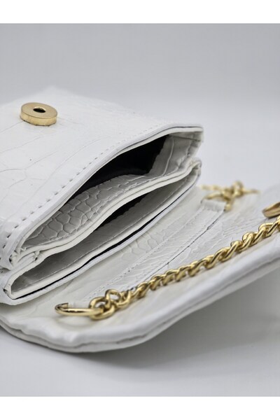 KOÇAK ÇANTA Women's Crocodile Leather Look Crossbody Bag