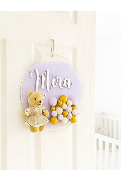 Bonika زينة باب الطفل من زجاج شبكي مع دمية دب الفقاعات