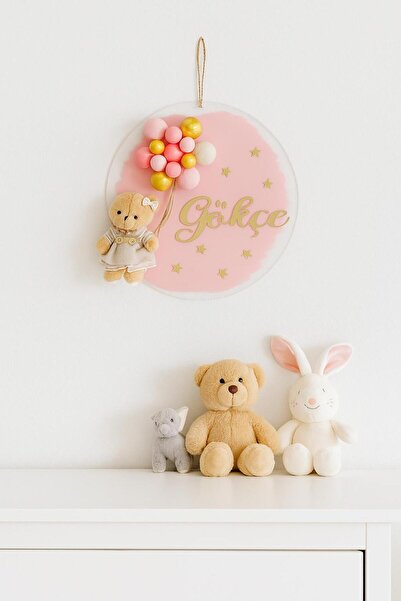 Bonika İstediğiniz İsmi Yazıyoruz - Bubble Ayıcıklı Pleksi Kapı Süsü