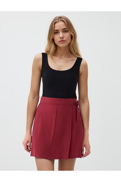 Jimmy Key Copper Regular Waist Straight Cut Woven Mini Skirt