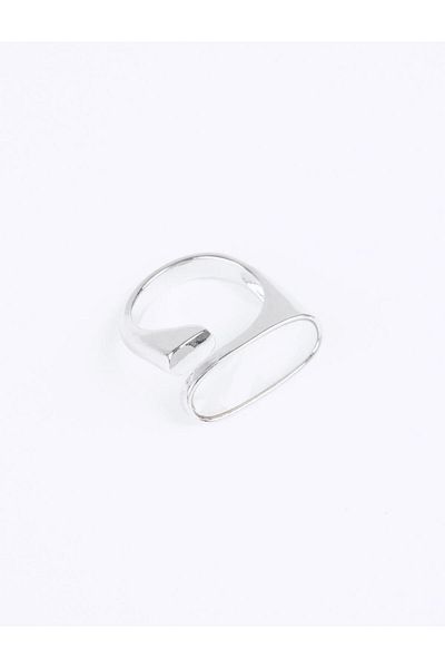 Jimmy Key Silver Color Stripe Figured Ring